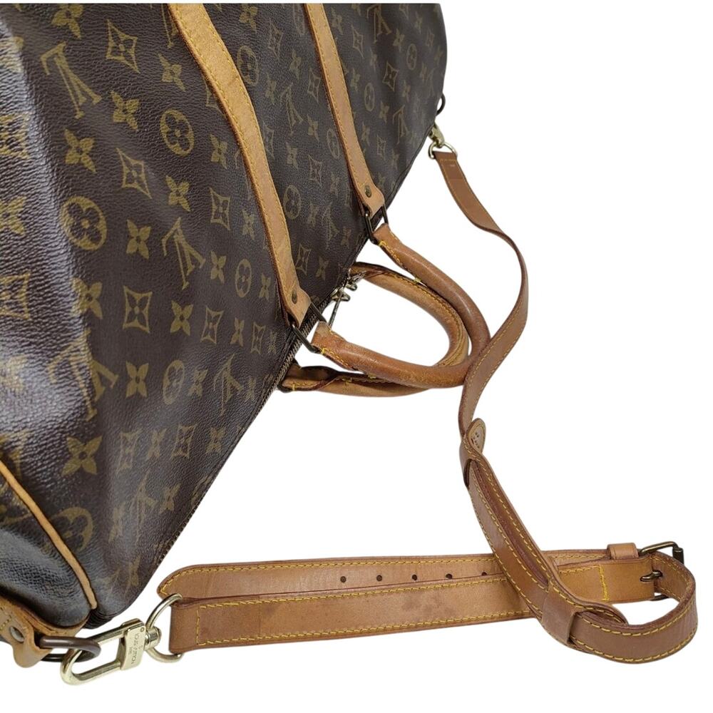 Louis Vuitton LV Boston Bag Keepall Bandouliere 55 Brown Monogram EUC - Picture 4 of 9